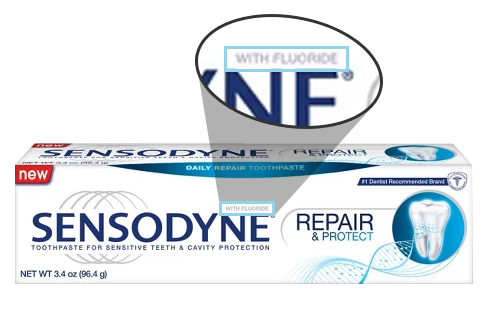 Fluoride toothpaste label